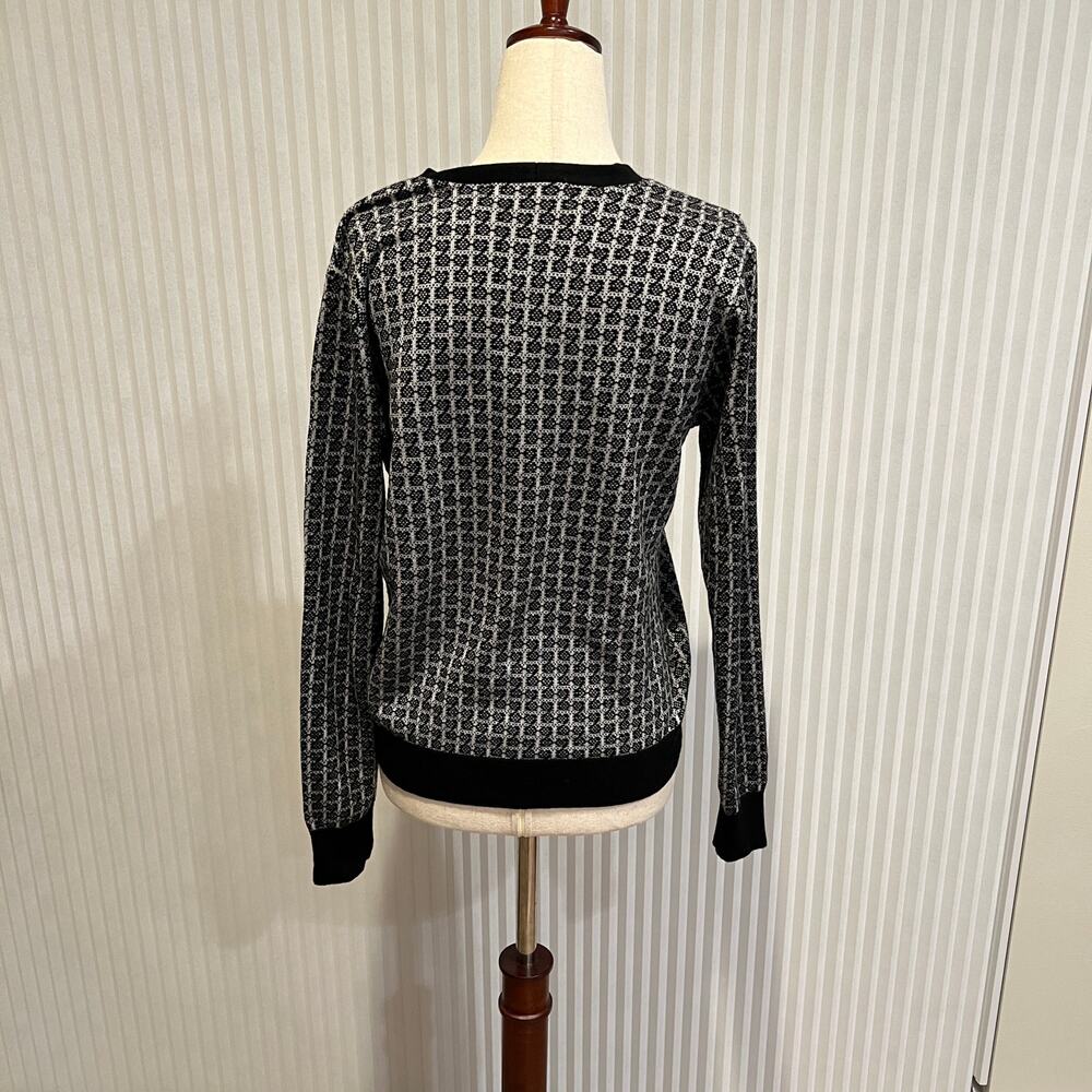 ROSETA GETTY Women's Jacquard Cardigan With Contrast Trim Size S - Picture 5 of 11